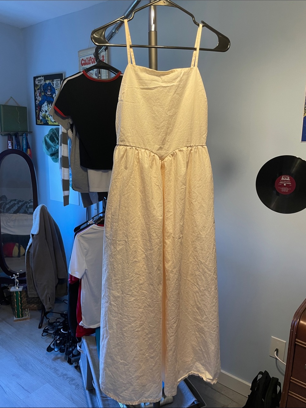 Cream Spaghetti Strap Maxi Dress